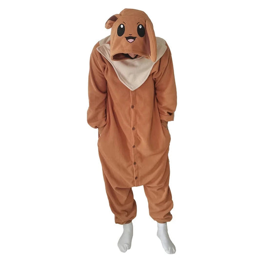 Combinaison Pyjama Pokémon Évoli Marron Polaire Adulte - 1