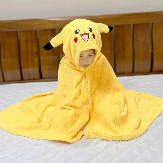 Cape Pikachu Jaune Polaire à Capuche Enfant - 1