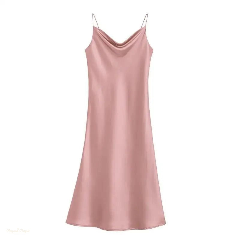 Nuisette Satin Rose Pâle Femme Élégante - Rose Pâle - M