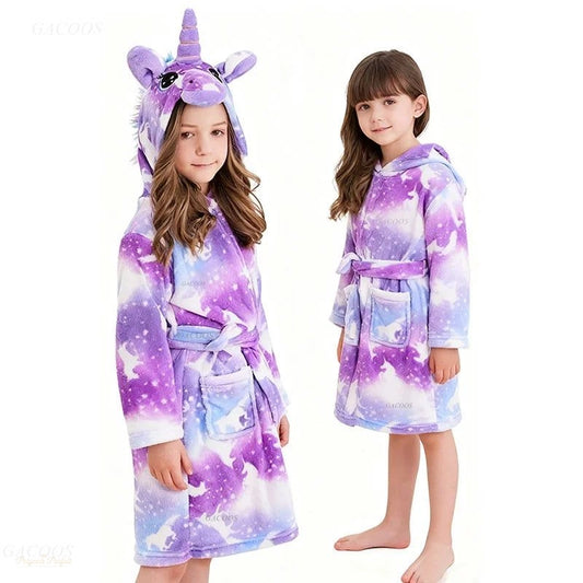 Peignoir à Capuche Enfant Polaire Licorne - 7-13 ans - 1