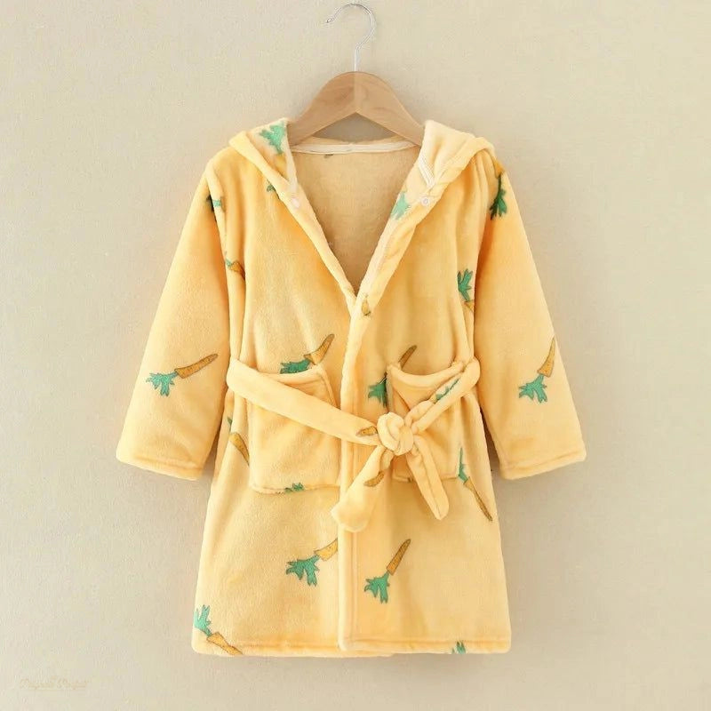 Peignoir Enfant Flanelle Jaune Soleil - Pyjama Confortable - Jaune Soleil - 4 ans