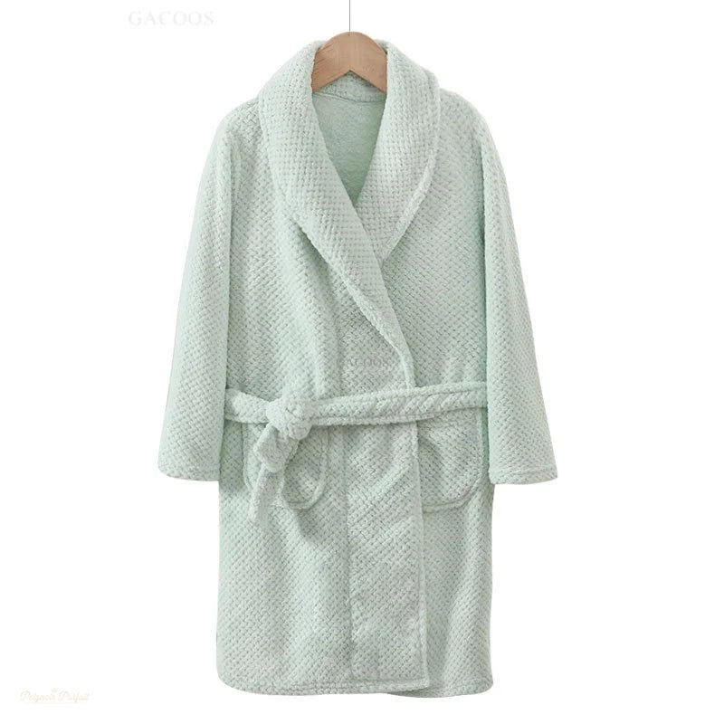 Peignoir enfant flanelle vert menthe - Hiver - Vert Menthe - 4 ans