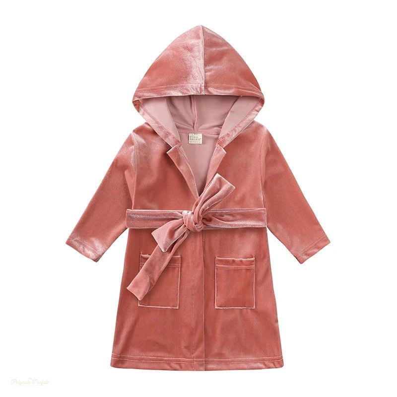 Peignoir Enfant Rose Velours Chaud Confortable - Rose Velours - 140cm (8-9 ans)