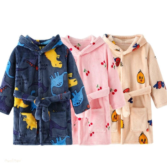 Peignoir Flanelle Enfant Capuche 2-8 ans Automne Hiver - 1