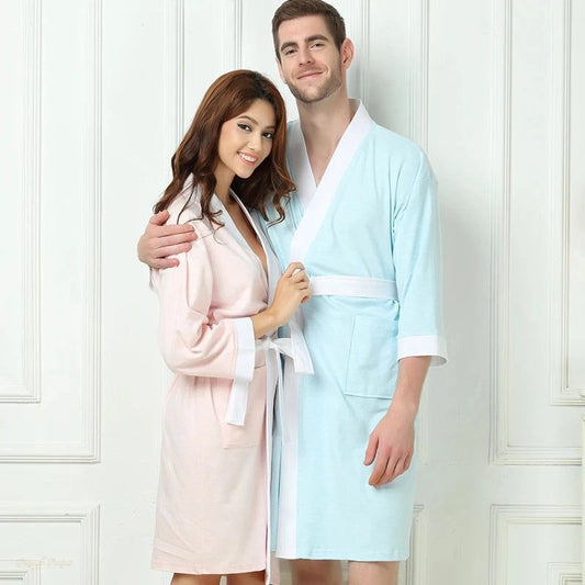 Peignoir Homme Gaufré Coton Doux Confortable - 1