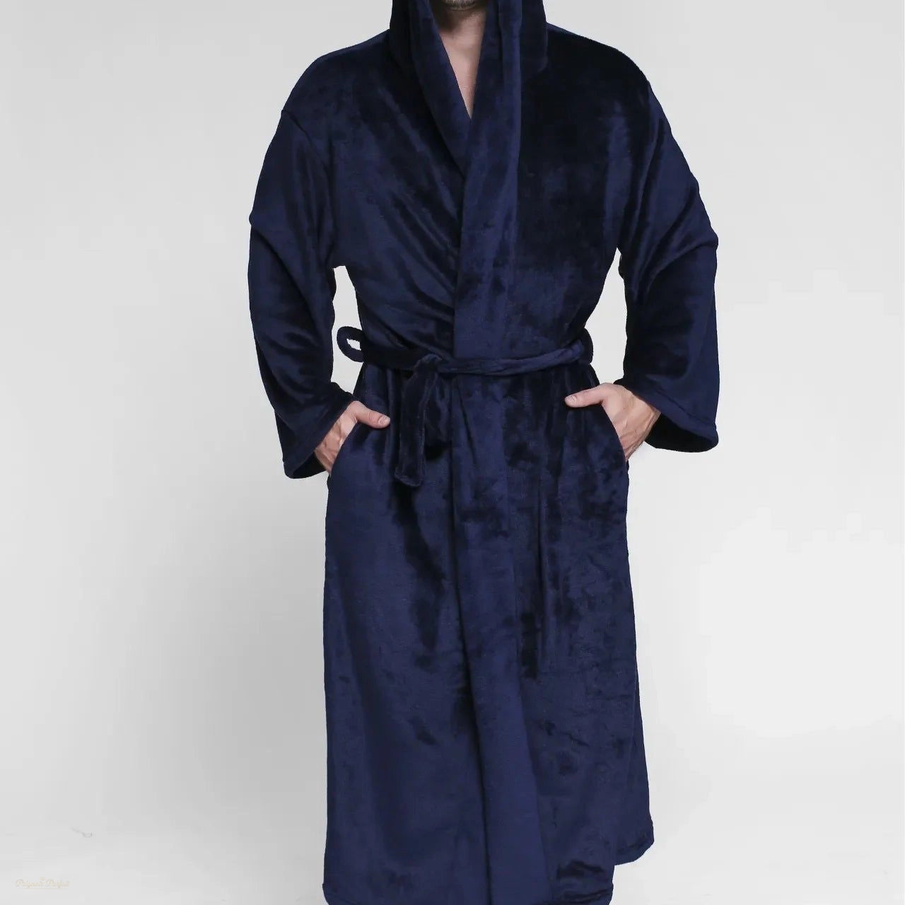 Peignoir Homme Grande Taille Bleu Nuit Chaud - Bleu Nuit - 10XL (120-150 kg)