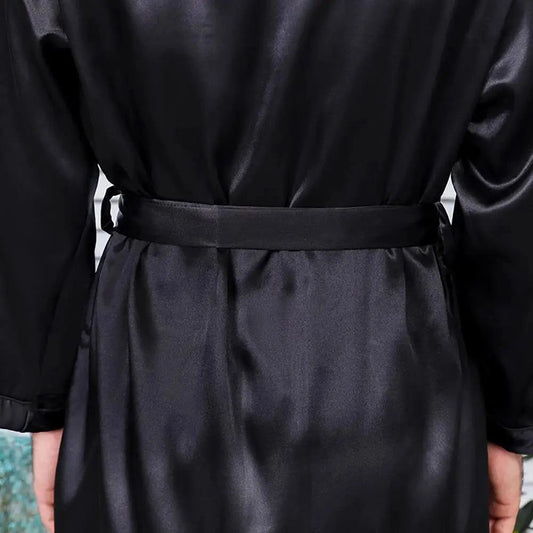 Peignoir Homme Soie Luxury avec Ceinture et Poches - 1