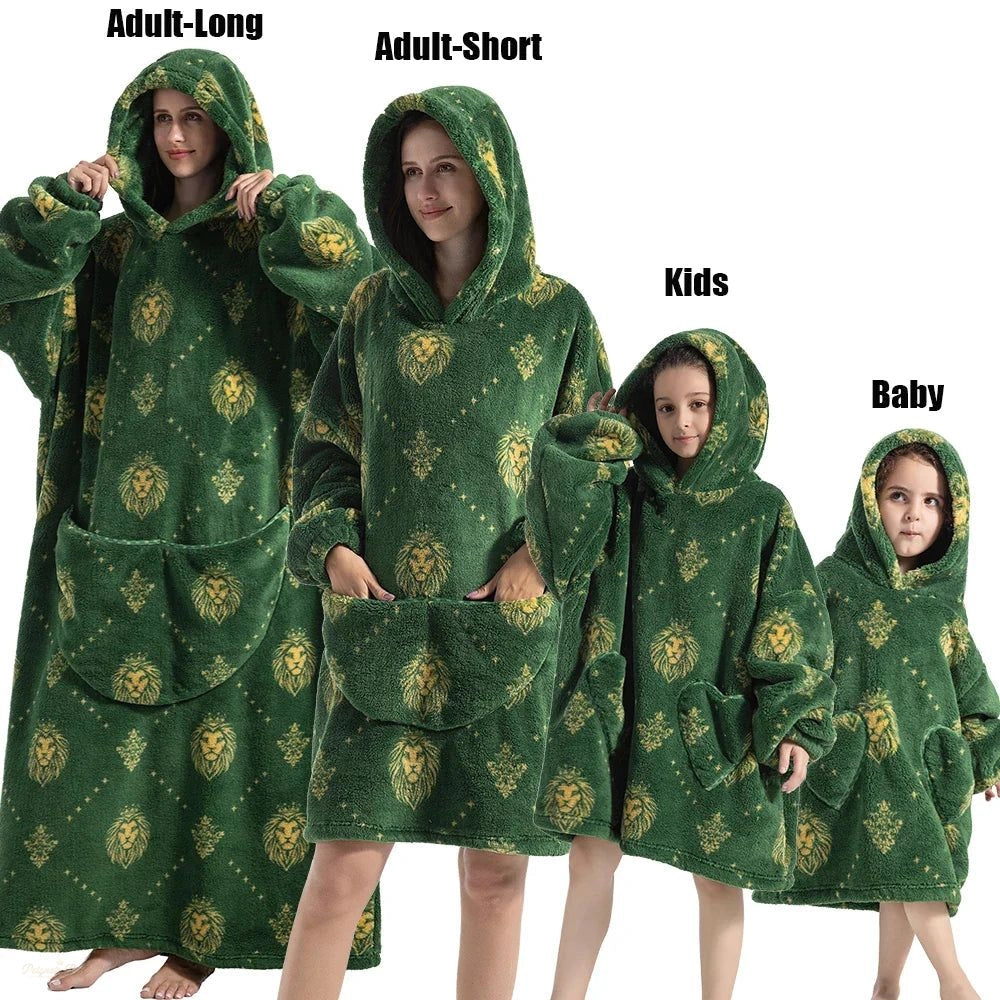 Peignoir Kigurumi Flanelle Enfant Vert Forêt - Vert Forêt - XL (Adulte Long)