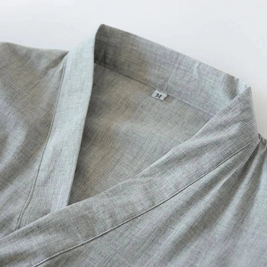 Peignoir Kimono Coton Homme - Robe de Chambre Élégante - 1