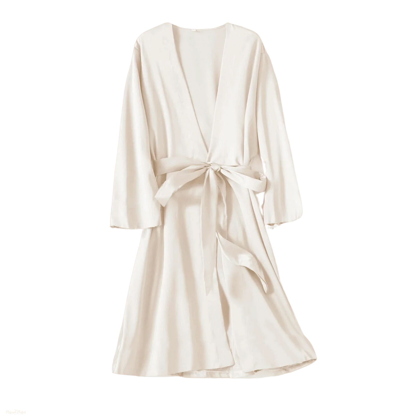 Peignoir Kimono Satin Blanc Cassé Femme - Blanc Cassé Satiné - XXL