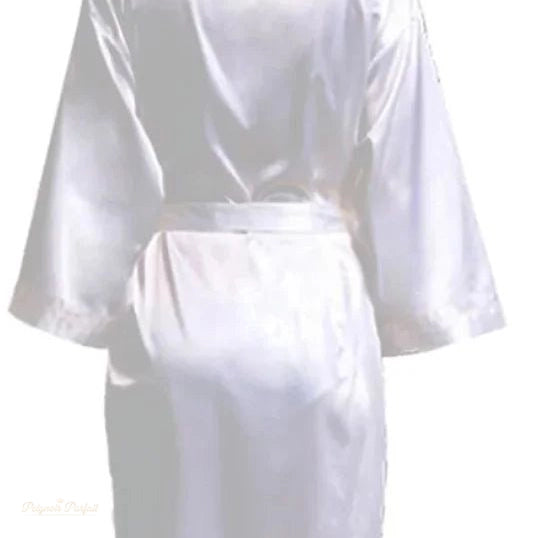 Peignoir Kimono Satin Blanc Satiné Femme Mariage - Blanc Satiné - L