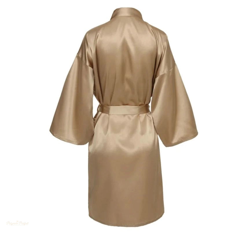 Peignoir Kimono Satin Or Rosé Satiné Femme - Or Rosé Satiné - L