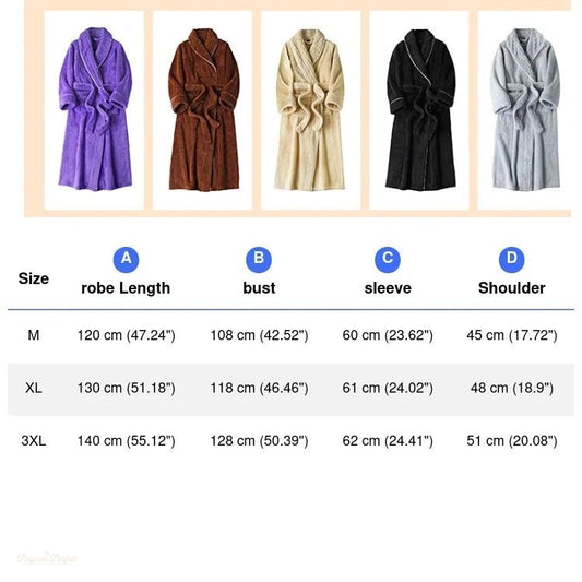 Peignoir Polaire Femme Épais Corail Kimono Confortable - 1