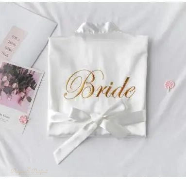 Peignoir Satin Blanc Ivory Femme Mariage - Blanc Ivory - XXL