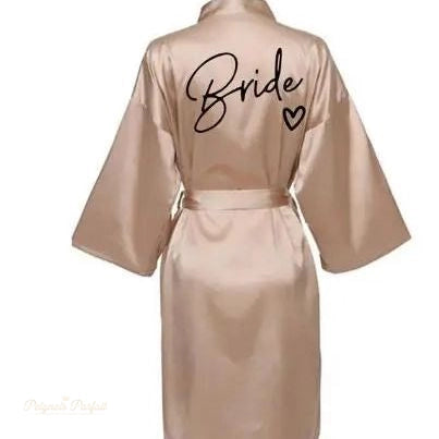 Peignoir Satin Champagne Femme - Robe de Chambre - Champagne Satiné - M