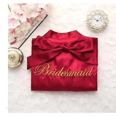 Peignoir Satin Demoiselle d'honneur Rouge Rubis - Rouge Rubis - XL