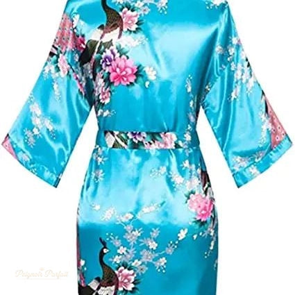 Peignoir Satin Femme Imprimé Grue Luxe - 1