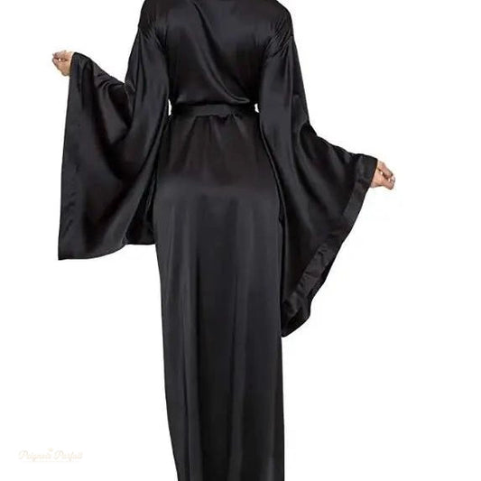 Peignoir Satin Femme Long Manches Longues - 1
