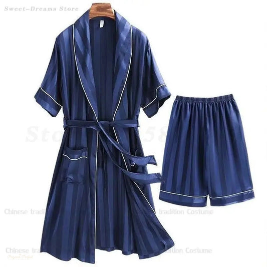 Peignoir Satin Homme Élégant - Kimono Pyjama - 1