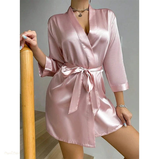 Peignoir Satin Luxe Femme - Robe de Chambre Élégante - 1