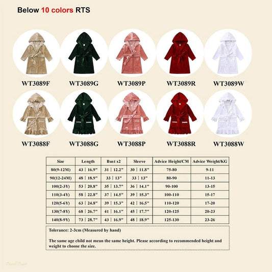 Peignoir Velours Enfant Hiver Confortable Garçon Fille - 1