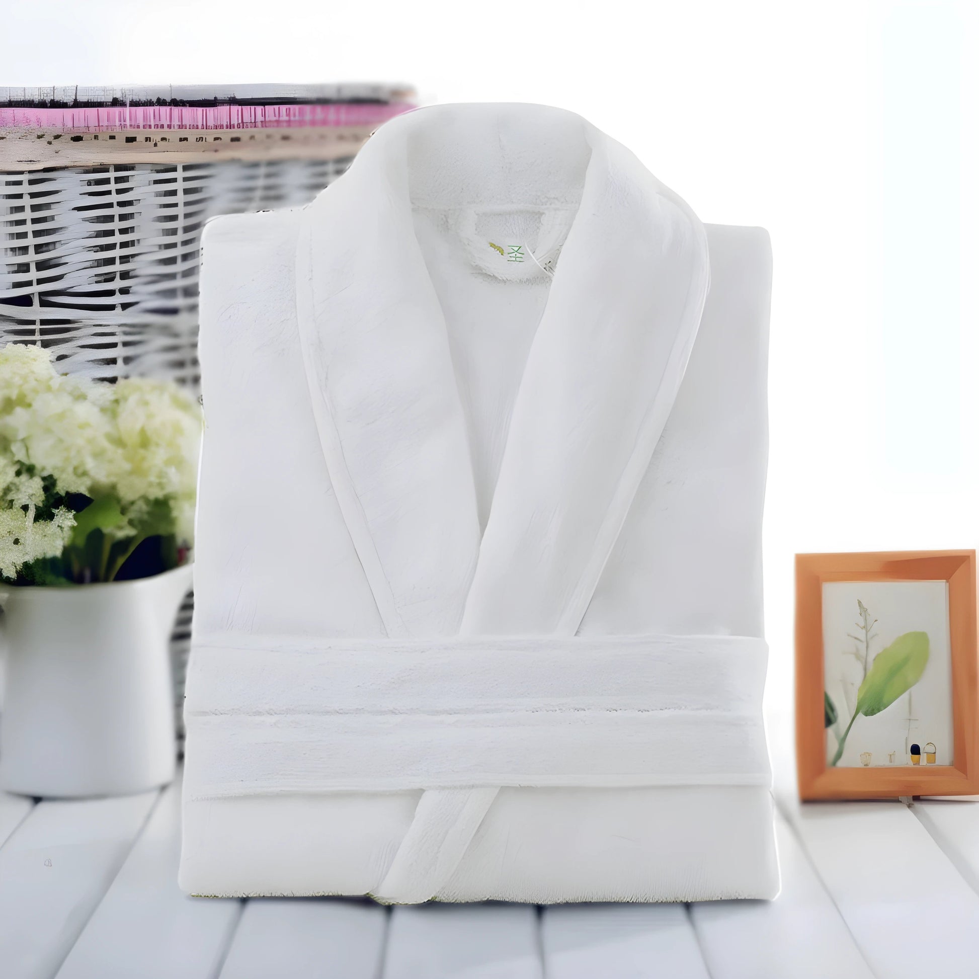 100% Cotton Terry Robe - White
