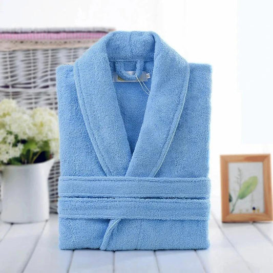 100% Cotton Terry Robe - Blue