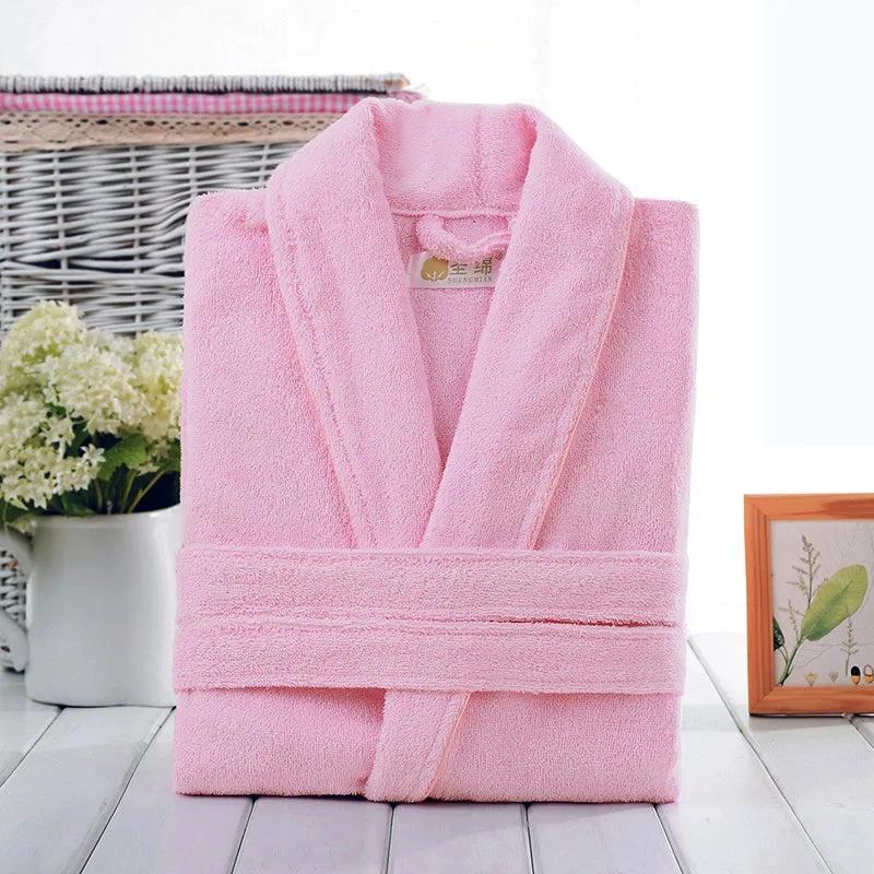 100% Cotton Terry Robe - Pink