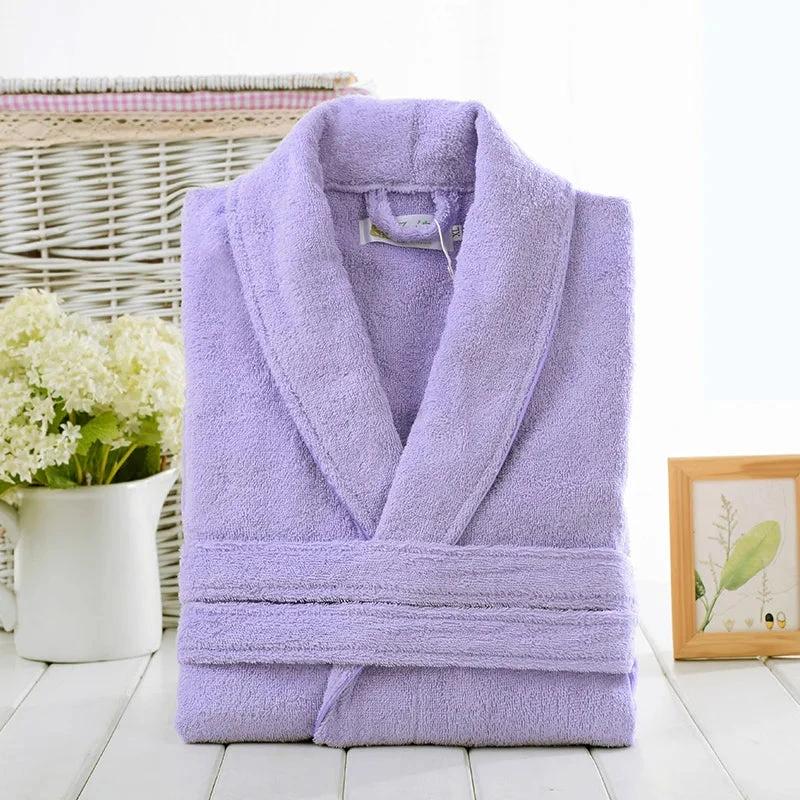 100% Cotton Terry Robe - Purple