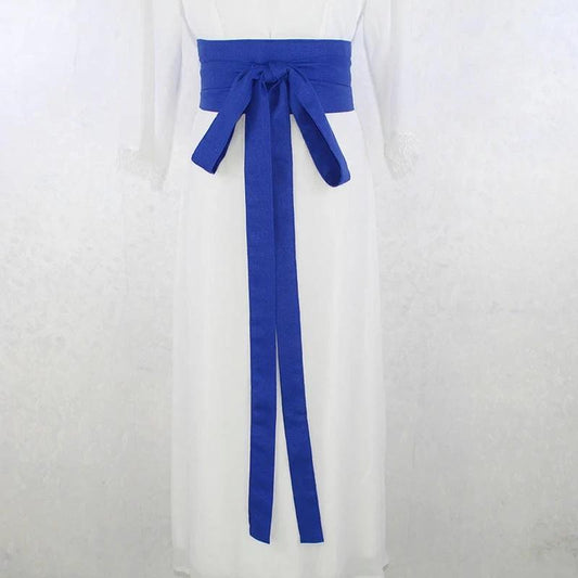 Ceinture Hanfu Antique Style Yukata Robe Kimono Obi Bleu Roi
