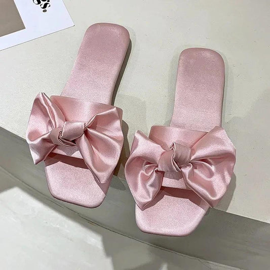 Slippers Satin Papillon Rose