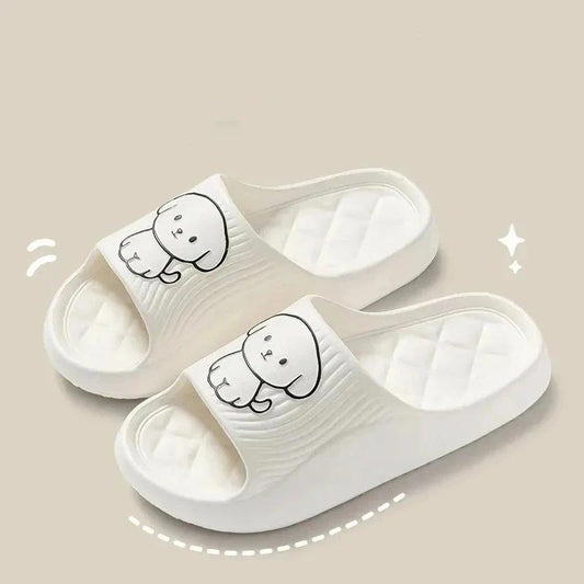 Cute Couple Pillow Slippers Female Bathroom Bath Non-slip White