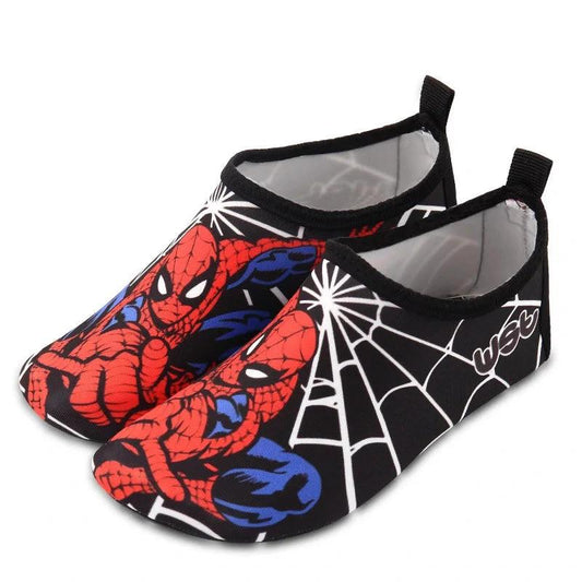 Boys Girls Soft foldable Water Shoes - Black Spider