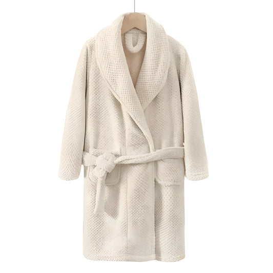 Peignoir Enfant Crème Texture Gaufrée Polaire Unisexe