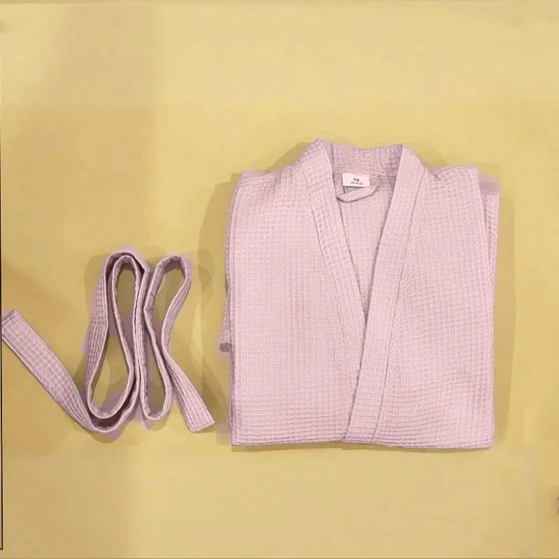 Cotton Waffle Kids Bathrobe Pink