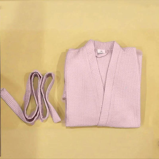 Cotton Waffle Kids Bathrobe Pink