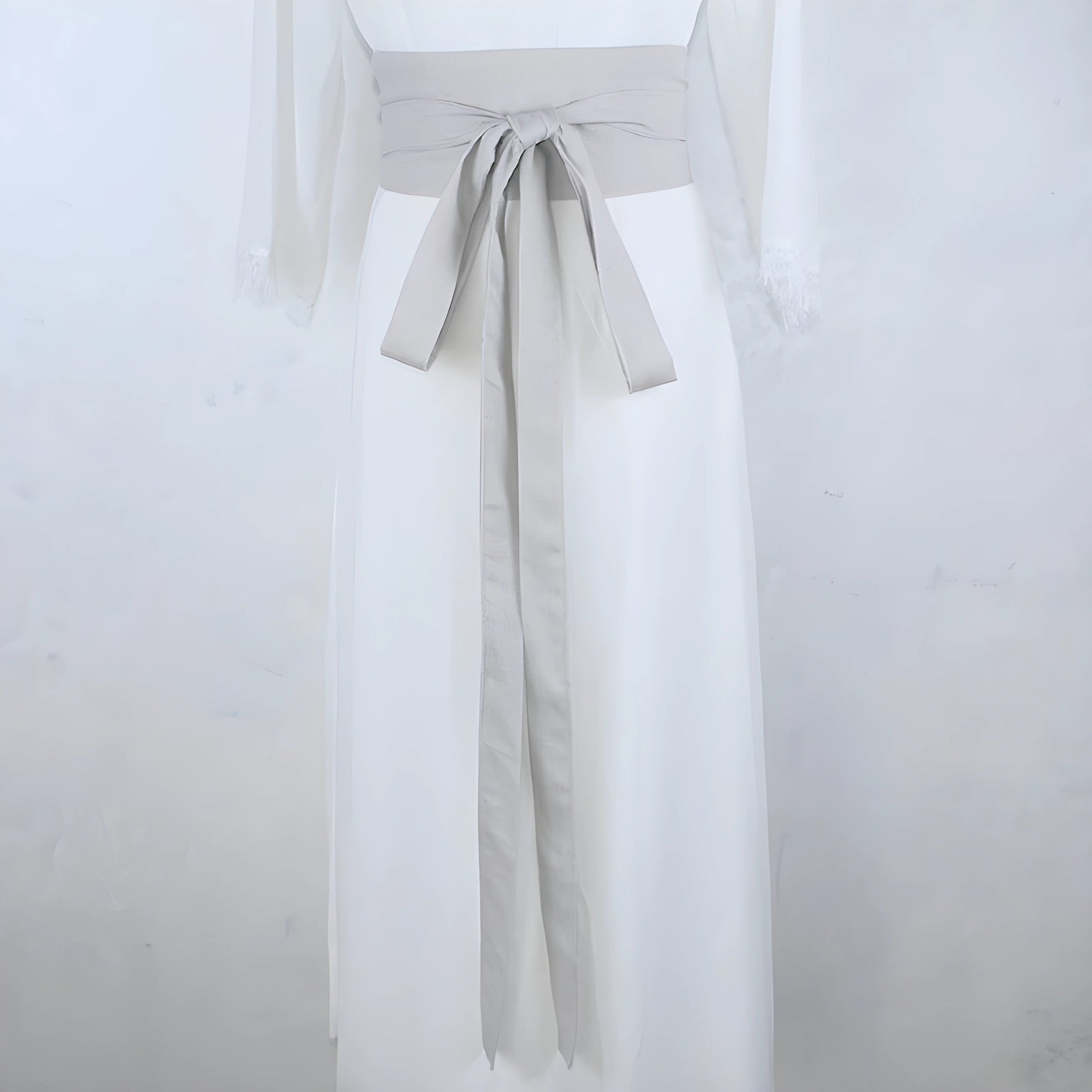 Ceinture Hanfu Antique Style Yukata Robe Kimono Obi Gris Clair