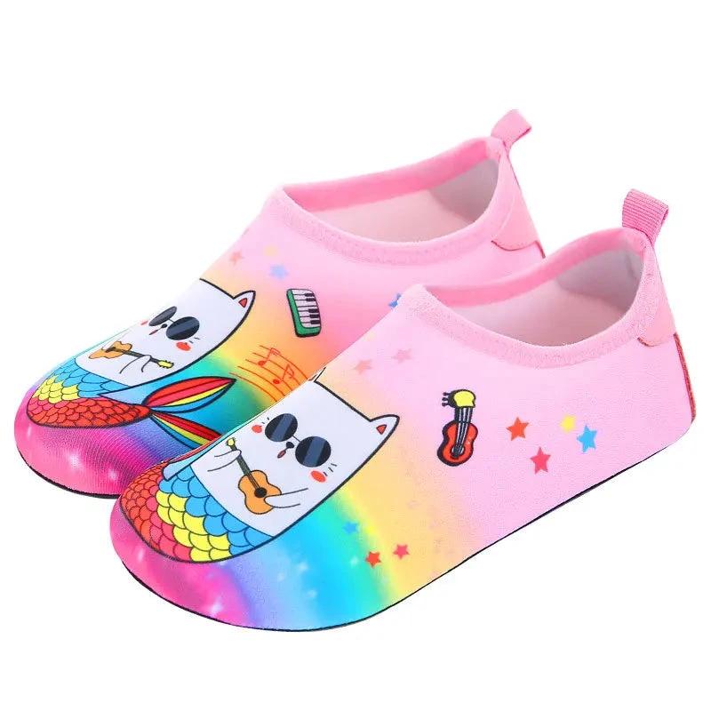 Boys Girls Soft foldable Water Shoes - Pink Fish