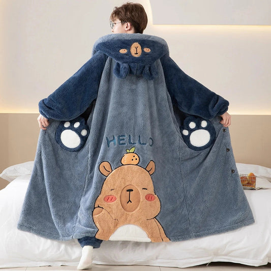 Pyjama Peluche Kawaii "Ours" "Hello" pour Enfant et Adulte (Variante B)