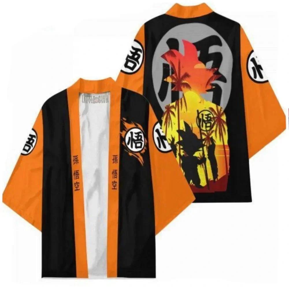 Anime Dragon Ball Kimono Scène Tropicale et Goku