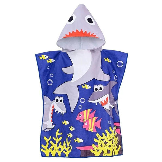Serviette à capuche requins et poissons