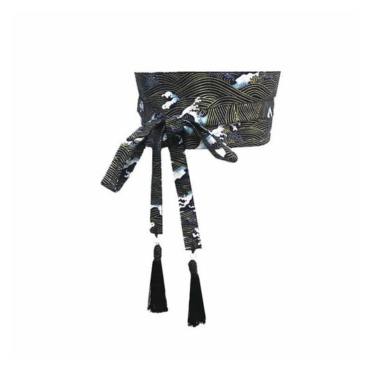 Japanese Retro Embroidered Wide Belt Women Japanese Floral Bronzing Kimono Obi Wide Belt Waistband Yukata Corset Waistband - Variante 23