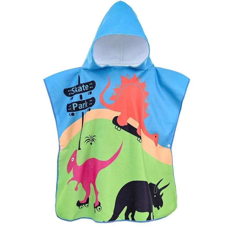 Serviette à capuche dinosaures skate park