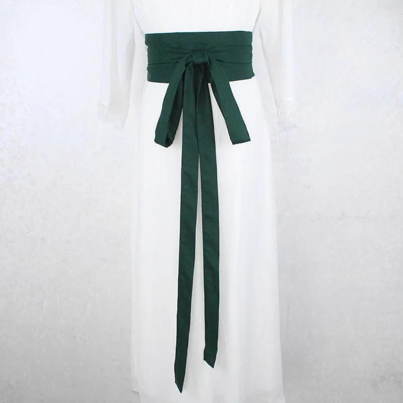 Ceinture Hanfu Antique Style Yukata Robe Kimono Obi Vert Foncé