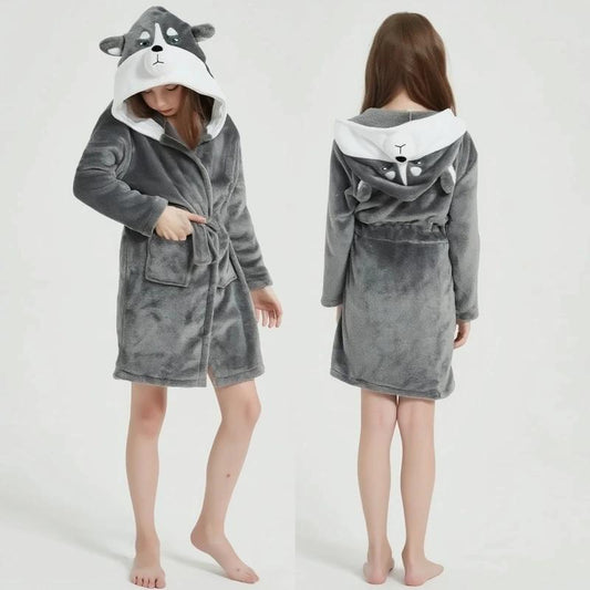 Robe Loup Gris avec capuche - Variante LR07