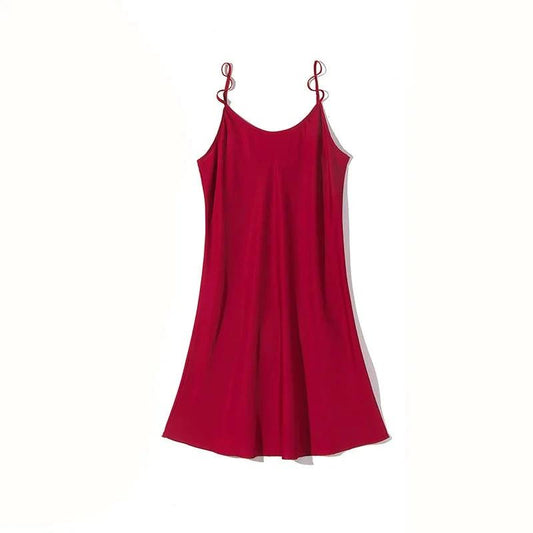 Robe nuisette à bretelles rouge