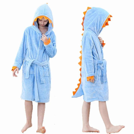 Robe de chambre "Dinosaure bleu" pour enfant - Variante LS03