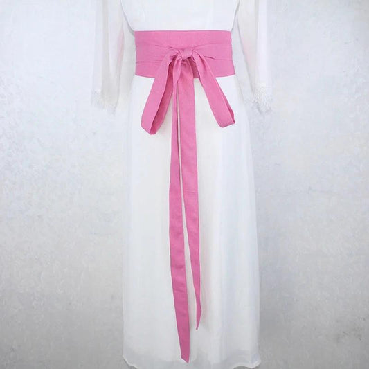 Ceinture Hanfu Antique Style Yukata Robe Kimono Obi Rose Pâle