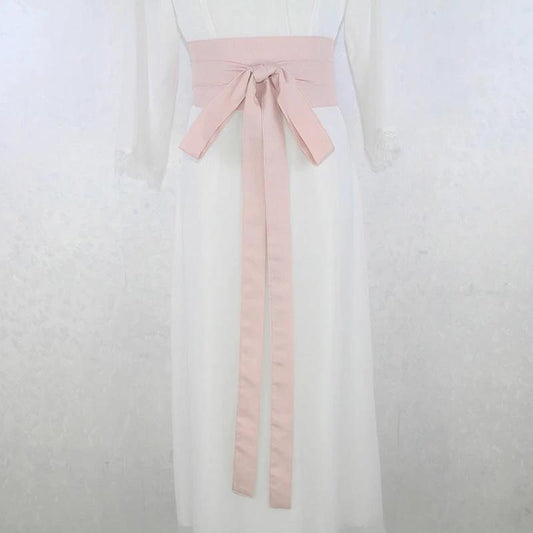 Ceinture Hanfu Antique Style Yukata Robe Kimono Obi Rose Poudré