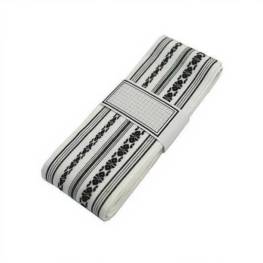 Japanese Kimono Obi Belt Men Jacquard Corner Belt with Waist Seal Shape Yukata Wabi-sabi Waistband Cotton Accessories - White